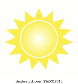 Vector logo illustration of a bright yellow sun shape