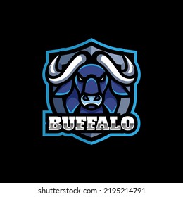 Vector Logo Illustration Buffalo E Sport And Sport Style.
