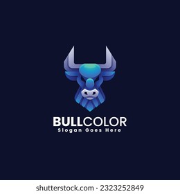 Vektorgrafik-Logo-Illustration Bull Gradient-Farbstil