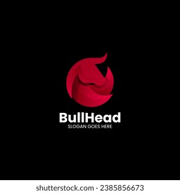 Vector Logo Illustration Bull Gradient Colorful Style