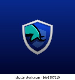 Vector Logo Illustration Bull Protect