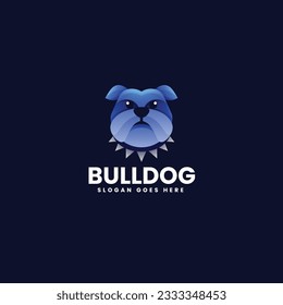 Vector Logo Illustration Bulldog Gradient Colorful Style