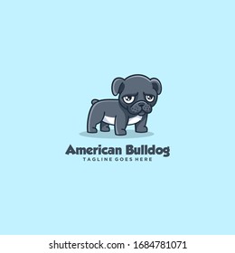 Vector Logo Illustration Bulldog Simple Mascot Style.
