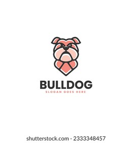 Logotipo vectorial Ilustración Bulldog Simple Mascot Style