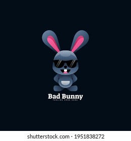 Logo Vector Ilustración Estilo de color gradiente Bunny Gradiente.