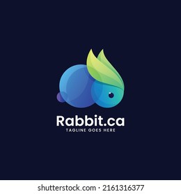 Vector Logo Illustration Bunny Gradient Colorful Style.