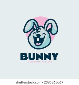 Vektorlogo Illustration Bunny Mascot Cartoon Stil.