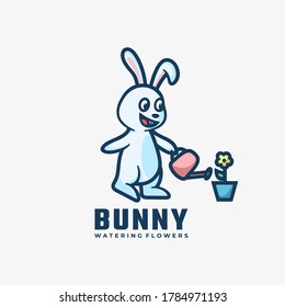 Logotipo vectorial Ilustración Bunny Estilo de mascota simple.