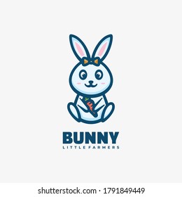 Logotipo vectorial Ilustración Bunny Estilo de mascota simple.