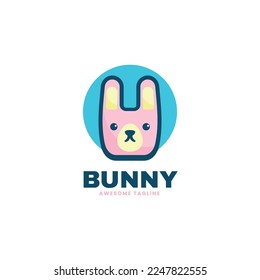 Logotipo vectorial Ilustración Bunny Estilo de mascota simple.