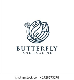 Logotipo vectorial Mariposa de Ilustración, Estilo de color elegante gradiente