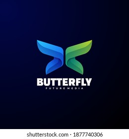 Vektorlogo-Illustration Butterfly Farbverlauf-Stil.