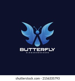 Vector Logo Illustration Butterfly Gradient Colorful Style