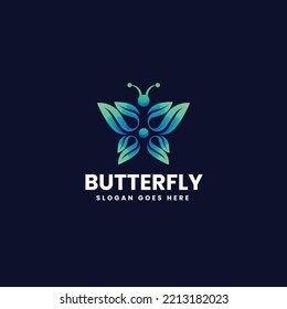 Vector Logo Illustration Butterfly Gradient Colorful Style