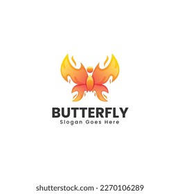 Vector Logo Illustration Butterfly Gradient Colorful Style