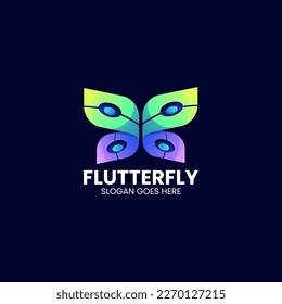 Vektorlogo-Illustration Butterfly Farbverlauf-Stil