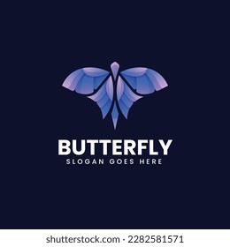 Vector Logo Illustration Butterfly Gradient Colorful Style