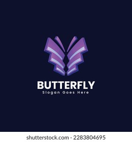 Vector Logo Illustration Butterfly Gradient Colorful Style