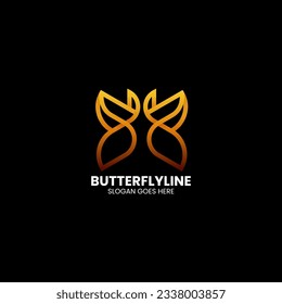 Logo del vector Ilustración Estilo del degradado de la mariposa