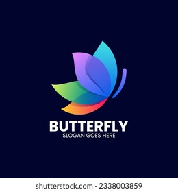Vector Logo Illustration Butterfly Gradient Colorful Style