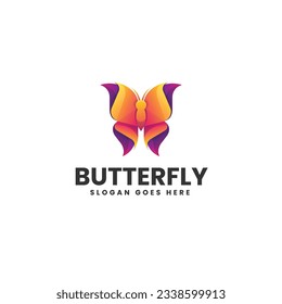 Vector Logo Illustration Butterfly Gradient Colorful Style