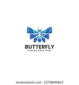 Vector Logo Illustration Butterfly Gradient Colorful Style