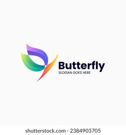 Vektorlogo-Illustration Butterfly Farbverlauf-Stil