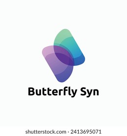 Logo del vector Ilustración Estilo de color degradado de mariposa