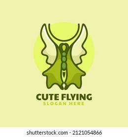 Vektorlogo Illustration Butterfly Simple Mascot Style.