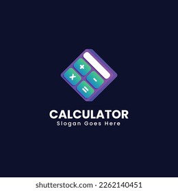 Vector Logo Illustration Calculator Gradient Colorful Style