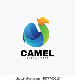 Vektorlogo-Illustration Camel Farbverlauf-Stil.