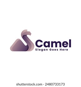 Vector Logo Illustration Camel Gradient Colorful Style