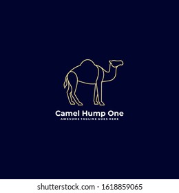 Vector Logo Illustration Camel Hump One Line Art Style