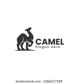 Vector Logo Illustration Camel Silhouette Style