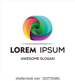 vector logo illustration camera gradient colorful style design