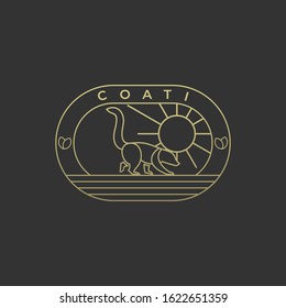 Vector Logo Illustration Can-Coon Walking Vintage Badge