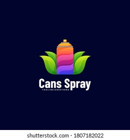 Vector Logo Illustration Cans Spray Gradient Colorful Style.