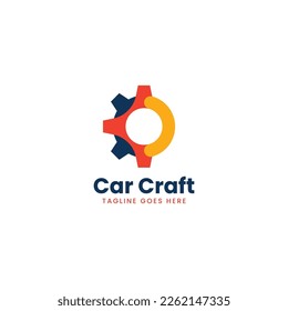 Vektorlogo Illustration Car Craft Craft Simple Style.