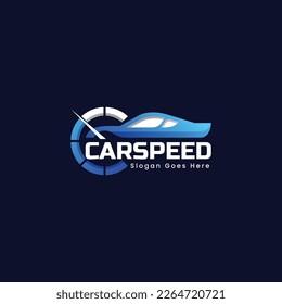 Vector Logo Illustration Car Speed Gradient Colorful Style