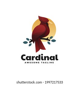 Vector Logo Illustration Cardinal Gradient Colorful Style.