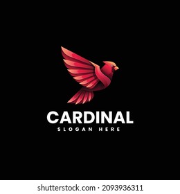 Vector Logo Illustration Cardinal Gradient Colorful Style.