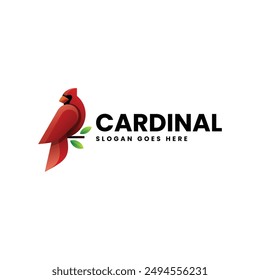 Vector Logo Illustration Cardinal Gradient Colorful Style