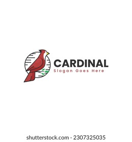 Logo vector Ilustración Cardenal Estilo de mascota simple