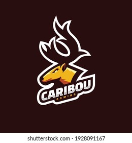 Vector Logo Illustration Caribou E Sport and Sport Style
