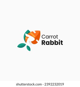 Vektorlogo-Illustration Carrot Rabbit Farbverlauf-Stil