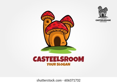 Vector Logo Illustration of a castle mushroom