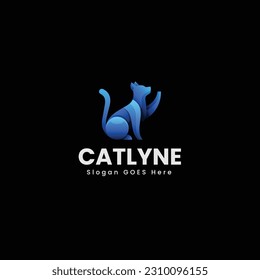 Vector Logo Illustration Catlyne Gradient Colorful Style