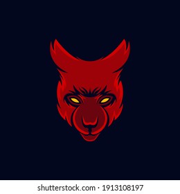 vector logo illustration of a cat's head