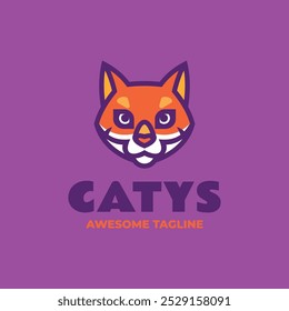 Vector Logo Ilustración Catys Simple Mascota Estilo