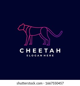 Ilustración con logotipo vectorial Estilo de Arte de Línea Gradiente Cheetah.